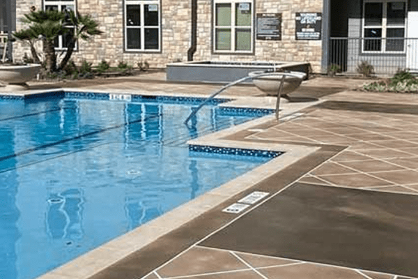 best outdoor pool deck epoxy flooring. Installed by Young Flooring in Winston-Salem
